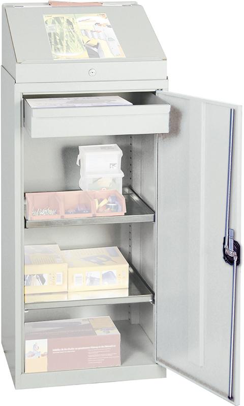 Stumpf Werkzeug- und Materialschrank Serie 2000, 1 Schreibpultaufsatz, 1 Schublade, 2 Fachböden