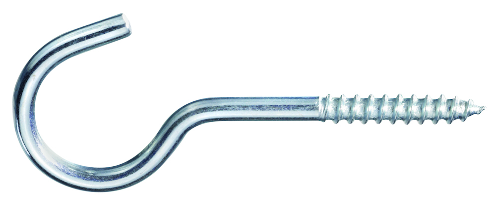 HSI Art. 11 Schraubhaken gebogen Messing blank