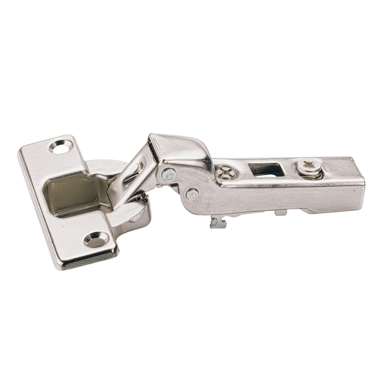HETTICH Intermat 110°-Scharnier (Intermat 9943), halb vorliegend, Öffnungswinkel 110°, TH-Bohrbild 52 x 5,5 mm, Schnellmontage Flash (ø 10 x 11)