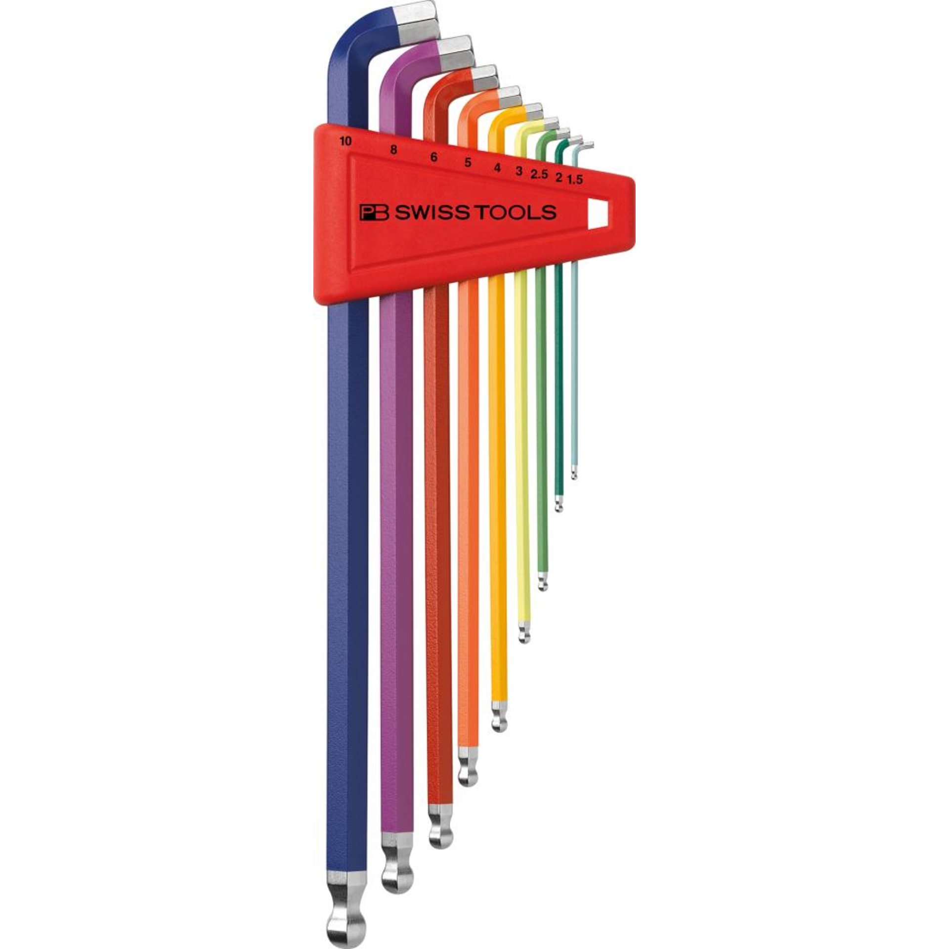 Winkelschraubendreher- Satz im Kunststoffhalter 9-teilig 1,5-10mm 100Grad Rainbo