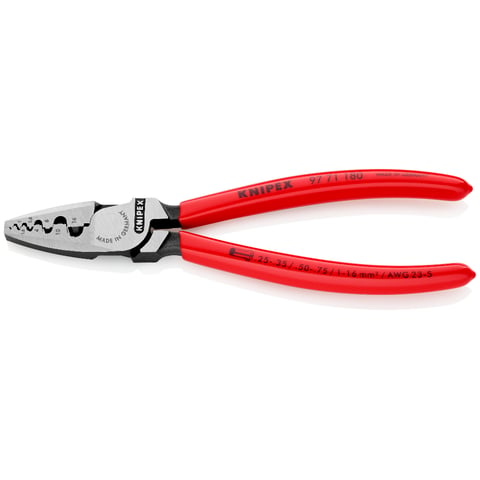 Knipex Crimpzange 97 71 180 für Aderendhülsen 0,25-16 mm² 180 mm Kunststoffgriff