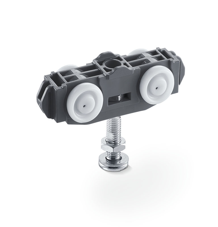 ZT-Doppelrollenwagen, m.Aufh.schr., Rollan 80 NT, Kunststoff, schwarz lackiert