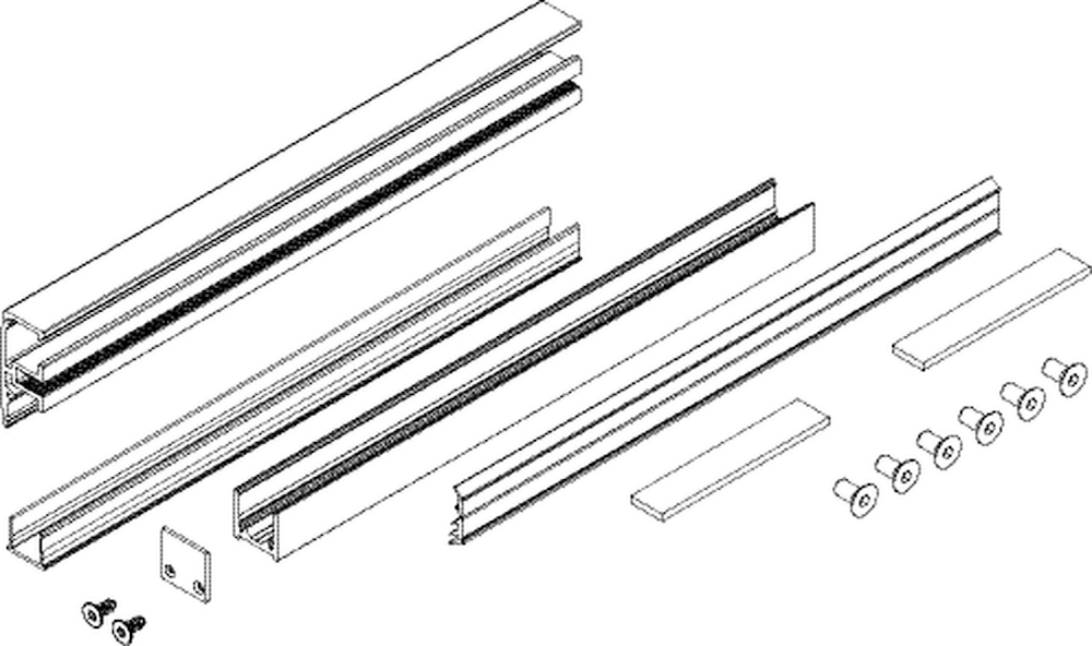 GEZE Führungsprofil Set Levolan 60/120, Aluminium