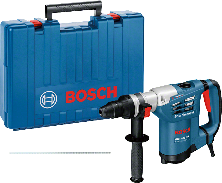 Bosch GBH 4-32 DFR rotary hammer with carrying case., Bohrhammer, Elektrowerkzeug, blau-schwarz, Transportkoffer, Zusatzhandgriff