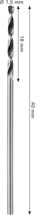 Bosch HSS Spiralbohrer PointTeQ 1,5 mm für Metall.