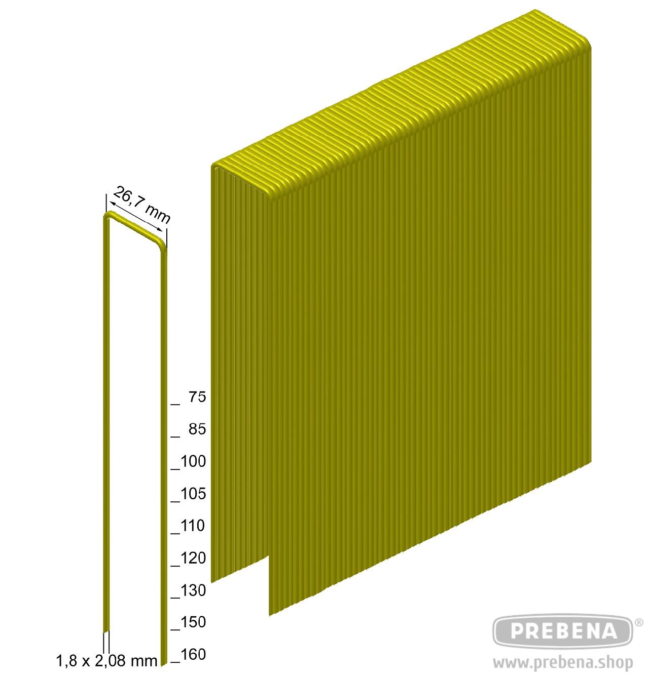 Prebena WP85CRFHA-ETA Heftklammern rostfrei & säurebeständig geharzt 85mm VPE 2180 Stück
