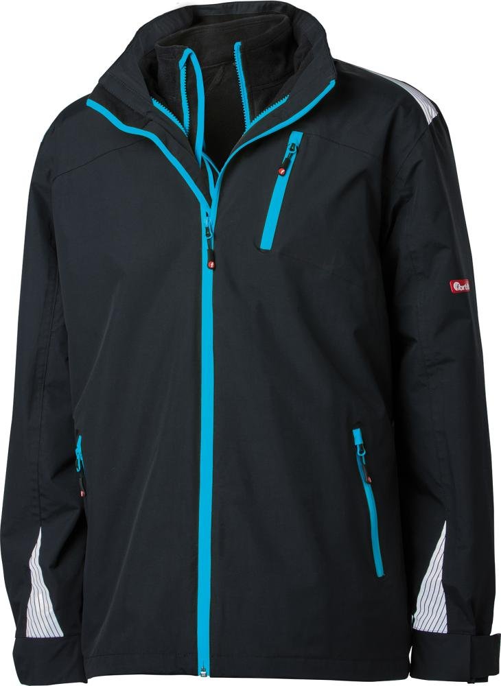FORTIS FORTIS 3-in-1Jacke 24, schw./türkis,Gr.L