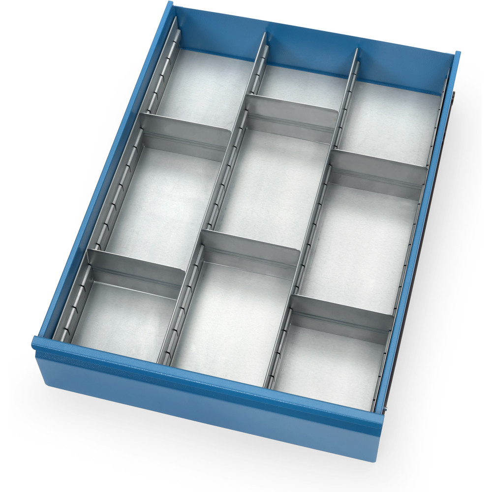 Fetra Schubladen-Einteilungsset 2148-ES verzinkt steckbar, Schublade, innenaufteilung, Metall, Blau, Organizer