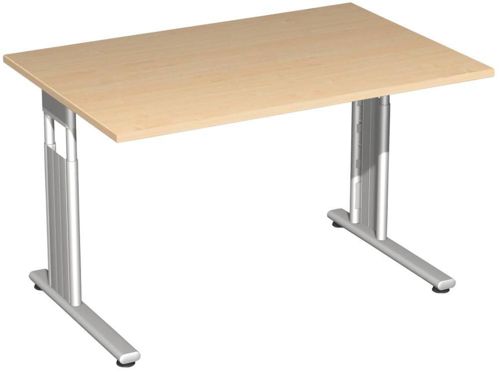 Geramöbel Schreibtisch Flex, C-Fuß, HxBxT: 680–820x1200x800 mm