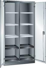 LISTA Flügeltürschrank mit 6 Verstellböden, 4 Auszugsböden, 1 Trennwand