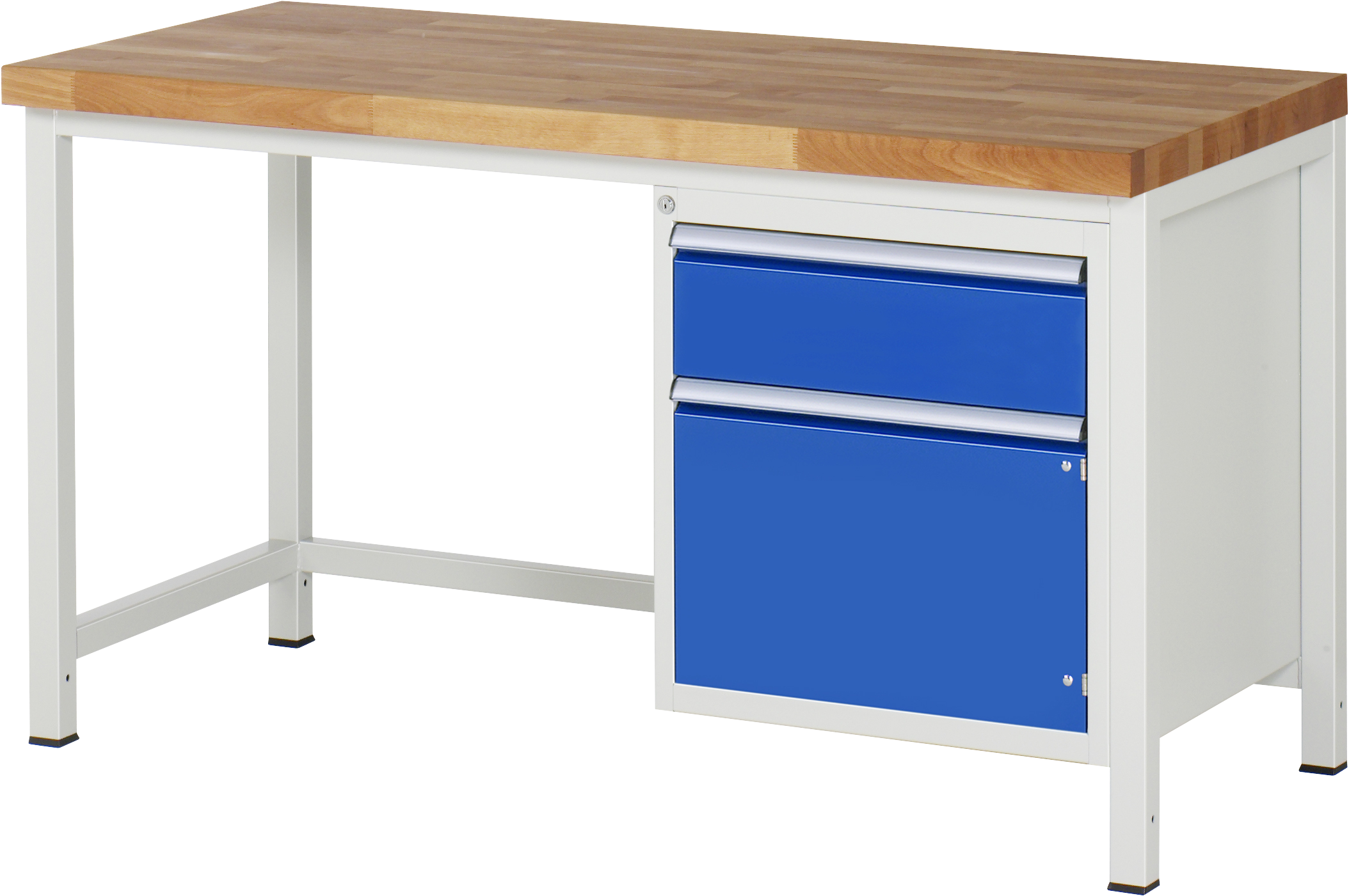 Rau Werkbank Modell 8152 Gestellbauweise 1500x700x840mm mit 1 Schublade und 1 Tür