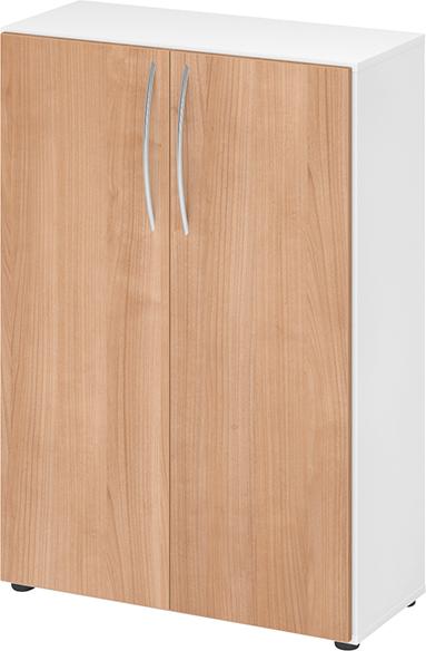 Produktbild Hammerbacher Schrankwandprogramm der Büromöbelserie B, weiß/Nussbaum