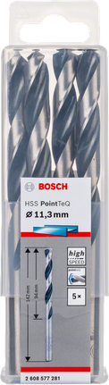 Bosch HSS PointTeQ 11.3mm drill bit set., HSS-Metallbohrer, Spiralbohrer, 11,3 mm, 5 Stück, Bosch