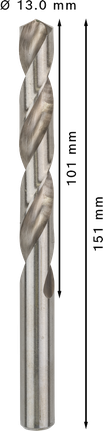 Bosch PRO Metal HSS-G twist drill bit 13 mm diameter., Spiralbohrer, Metallbohrer, Silberfarben, Spiralnut, Zylinderschaft