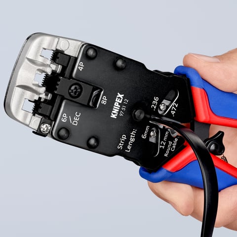 Knipex Crimpzange für Westernstecker 97 51 12 RJ10 RJ11/12 RJ45 200mm