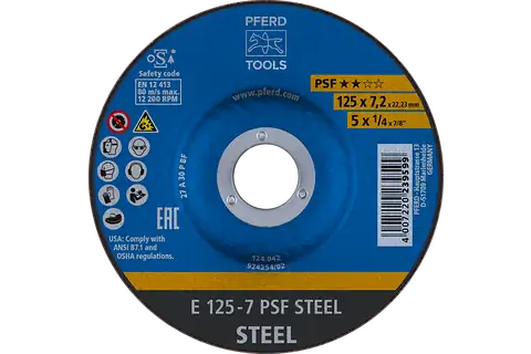 Pferd Schruppscheibe E 125-7 PSF STEEL/X-LOCK 125mm 7.2mm Stahl