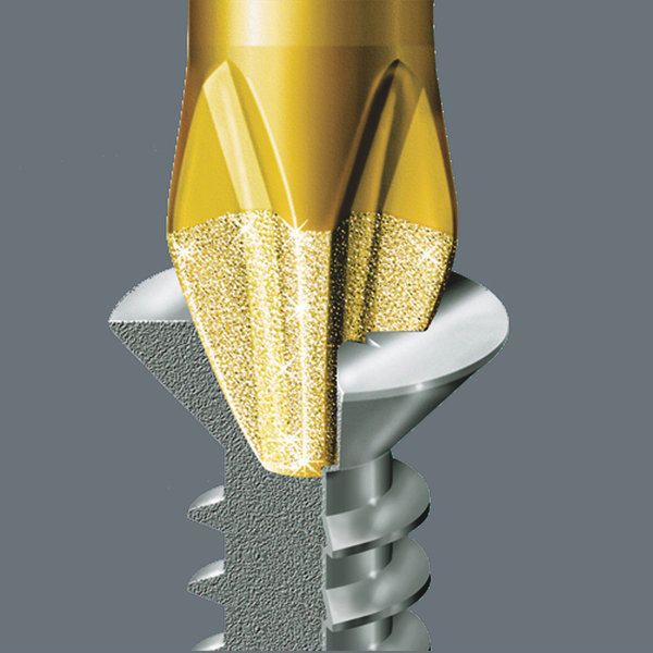 Secure fit in the screw head