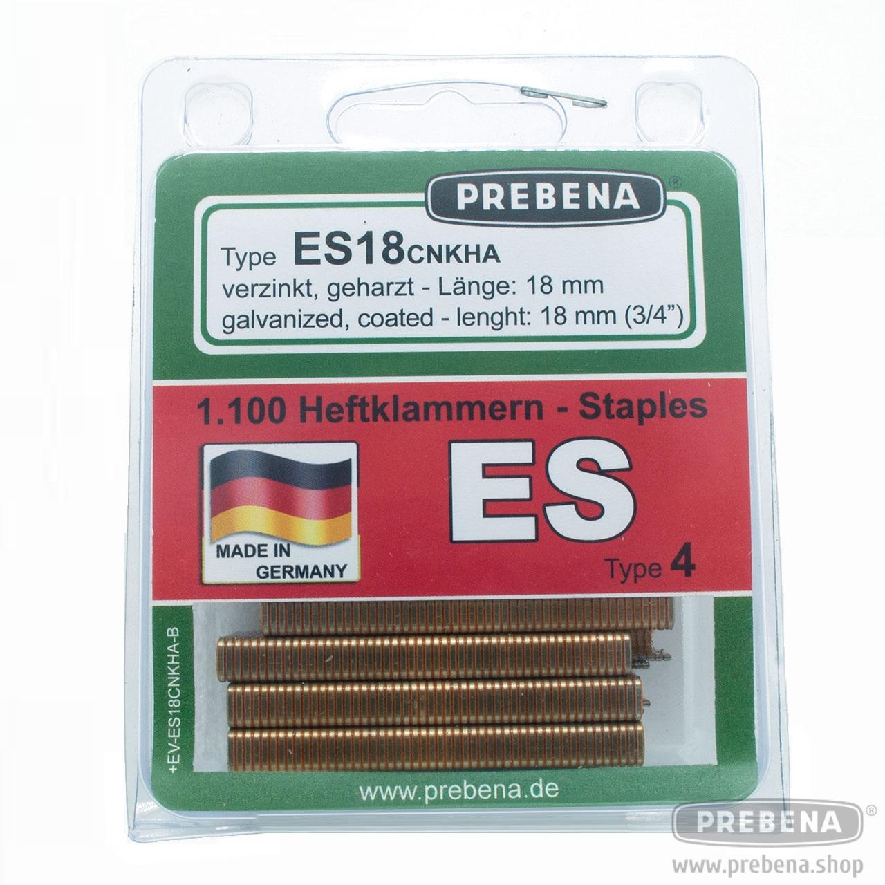 Prebena ES18CNKHA-B Heftklammern 18mm verzinkt geharzt 1100 Stück