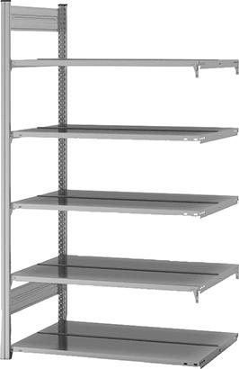 Anbauregal zerlegt HZA 17610 DA, 5 Böden 1750x600x1000mm verzinkt