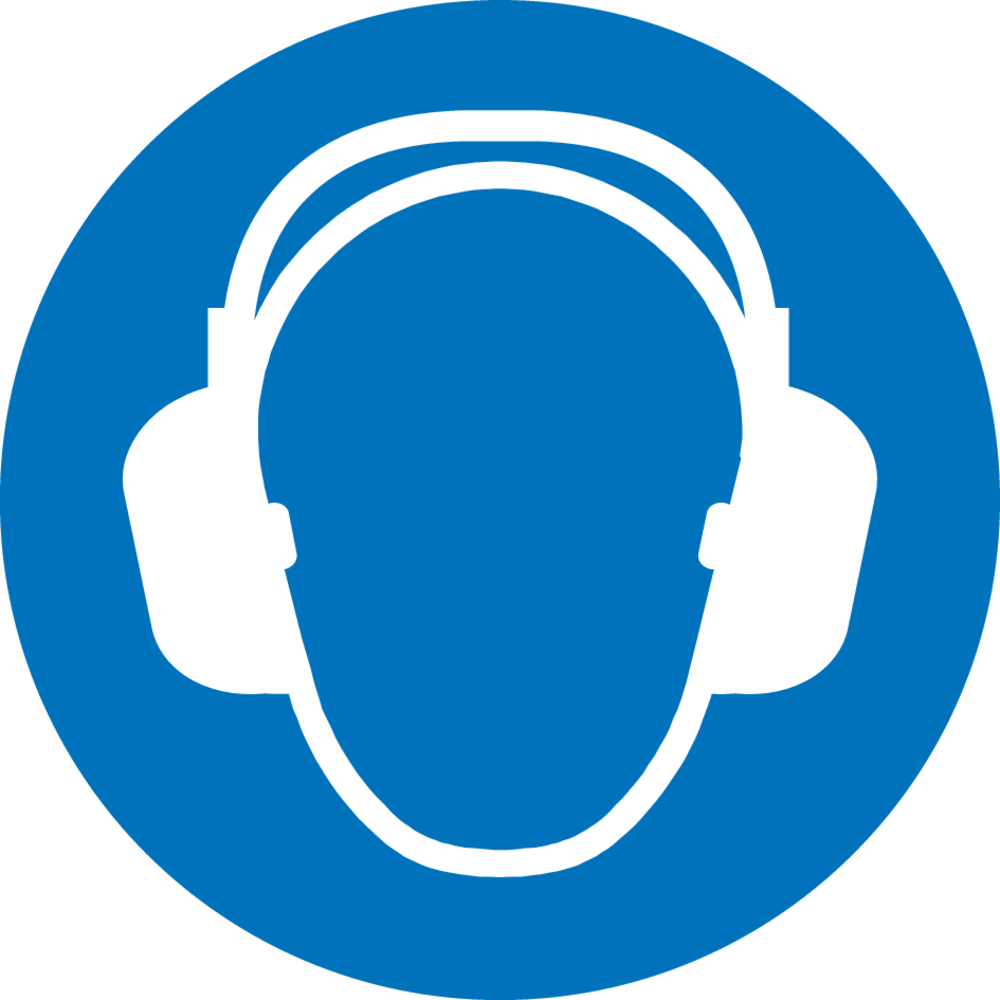 Safety pictogram Wear ear protection (ISO 7010)