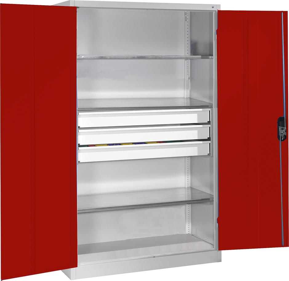 CP Großraum-Werkzeugschrank (RAL 7035/3003), 3 Schubladen mittig