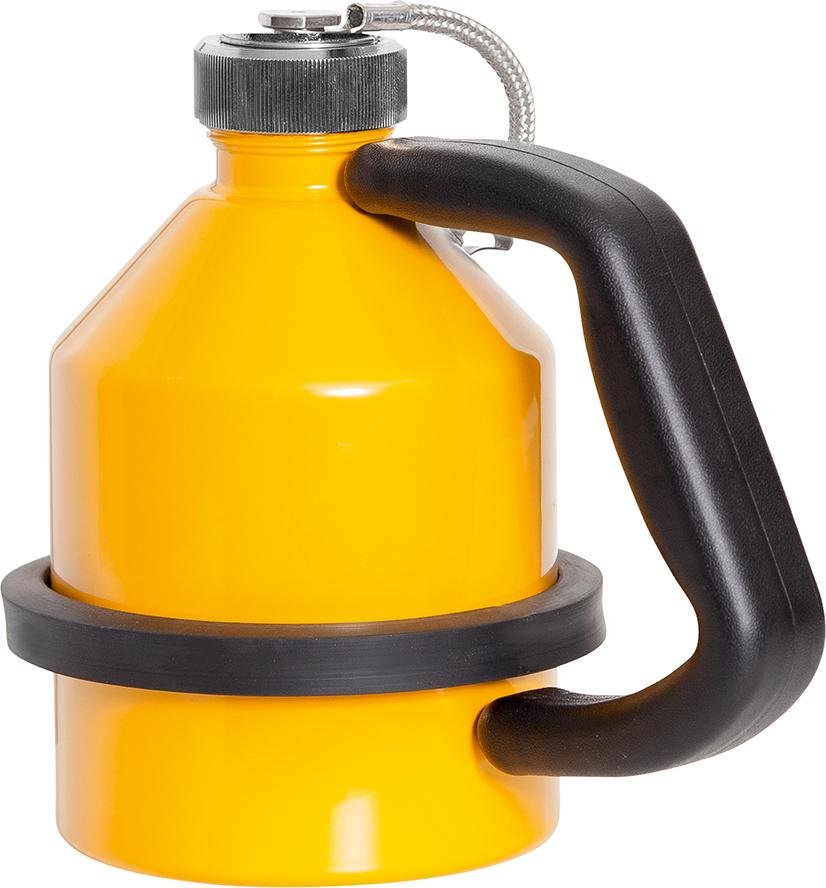 asecos Stahlkanne 1 Liter gelb mit Schraubkappe und Flammsperre