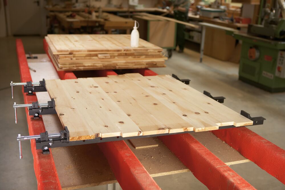 Bessey Türenspanner TB120 mit T-Profil 40 x 40 x 5 mm, Spannweite 1200 mm, Backenmaße 66 x 43 mm, Spannkraft bis 14.000 N