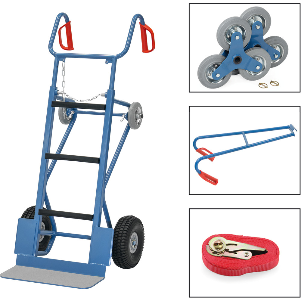 Fetra Transportkarre 11050 Lufträder + Treppensterne Tragholm Spanngurt 400kg