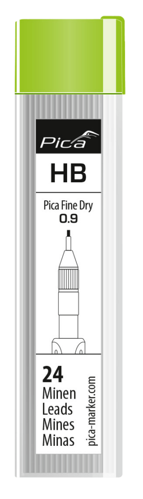 Pica Fine Dry Ersatzminen HB 7030 Graphitmine 0,9 mm (24 Stück)