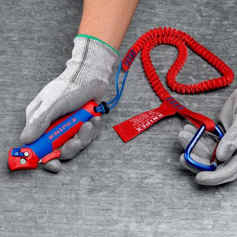 Knipex Abmantelungsmesser 16 50 145 SB mit Gleitschuh und Ratschenfunktion