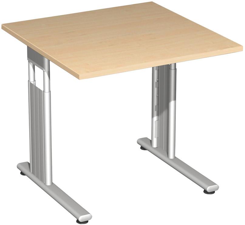 Geramöbel Schreibtisch Flex, C-Fuß,  HxBxT 680–820x800x800 mm
