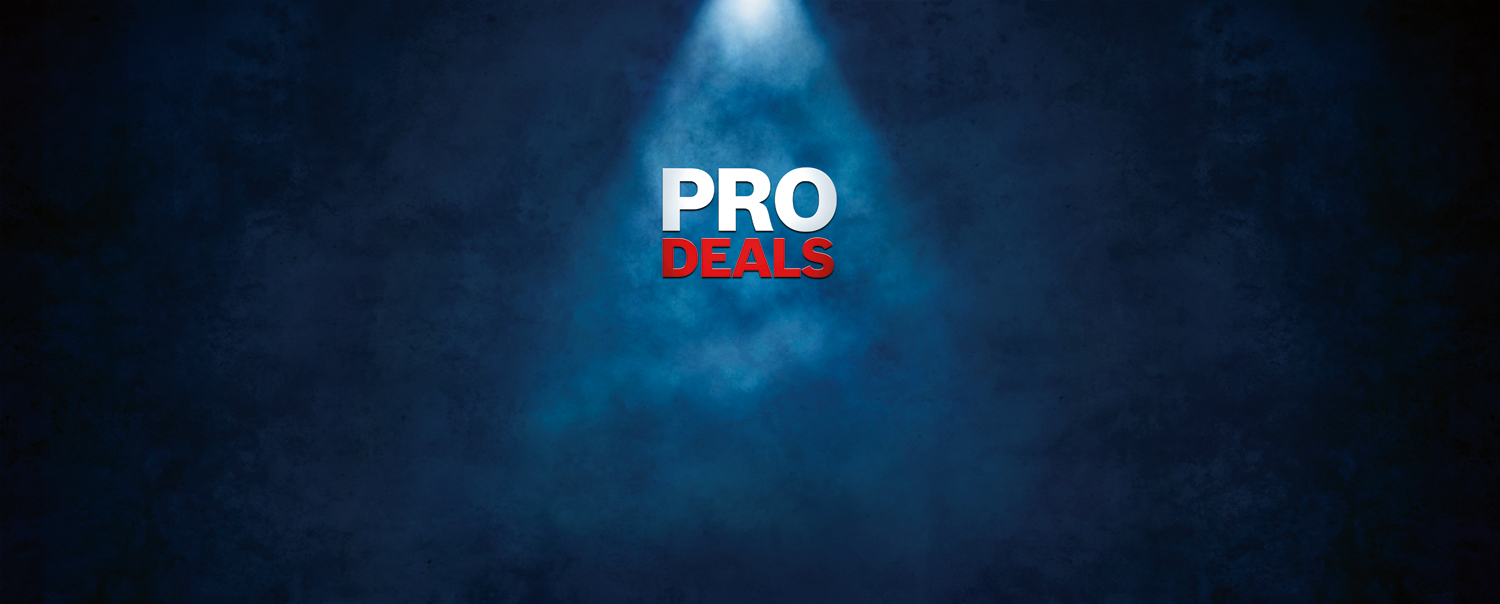 markenlos, blauer hintergrund, Spotlight, Pro Deals, Textlogo