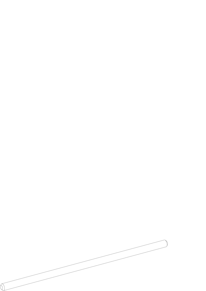 Strichzeichnung/Illustration OL-Anschlussstange 2000mm,Ø 10mm, OL 90, ohne Abdeckprofil, Stahl verzinkt