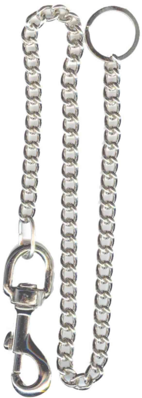 Reiher Schlüsselkette mit Jeanshaken vernickelt, 62cm