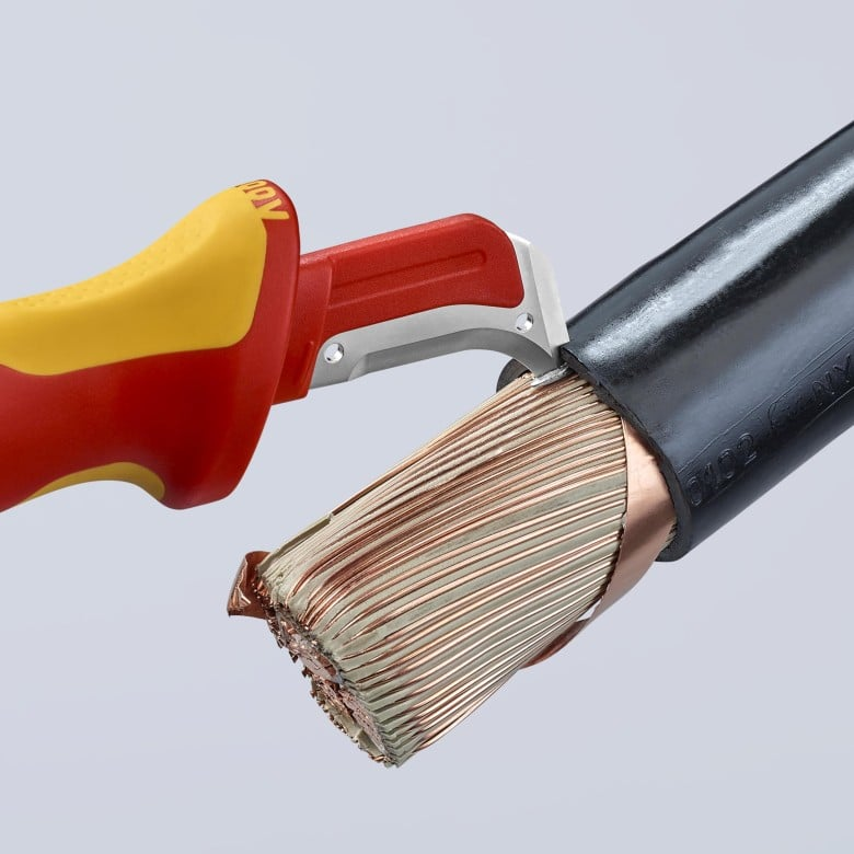 Knipex 98 55 SB Abmantelungsmesser Hakenklinge isoliert 1000V 180 mm