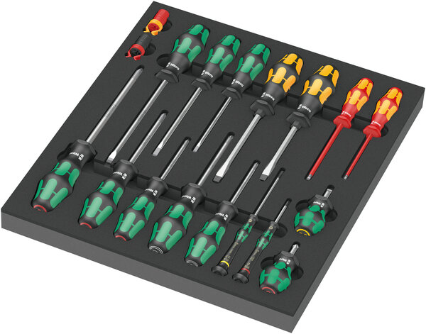 9710 Foam insert screwdriver set 1, 18 pieces, Gerät, Schraubenzieher, Werkzeug