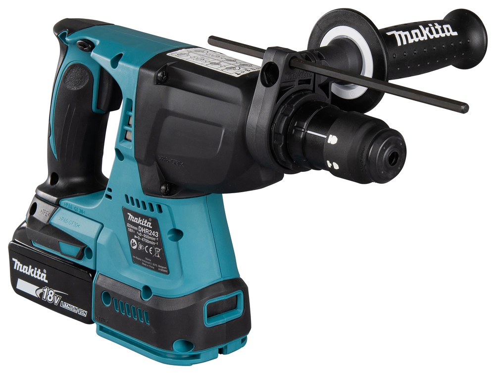 Makita Akku-Kombihammer DHR243RTJW 18V 5.0Ah SDS-Plus mit Staubabsaugung DX07