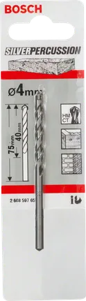 Bosch CYL-3 concrete drill bit 4mm for masonry and stone.