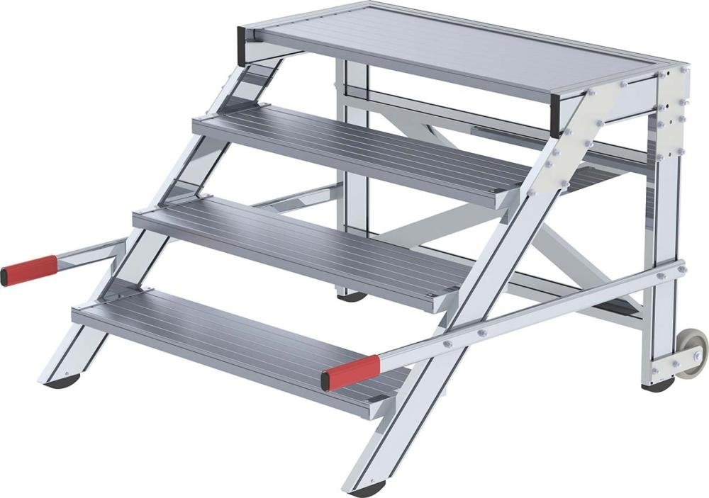 MUNK Alu-Arbeitspodest fahrbar4 Alu-Stufen B 1000 mm Podesthöhe 0,79 m Arbeitshöhe bis 2,80 m