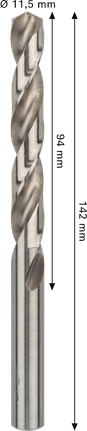 Bosch PRO Metal HSS-G 11.5mm twist drill bit., Spiralbohrer, Metallbohrer, Silberfarben, Zweischneidig