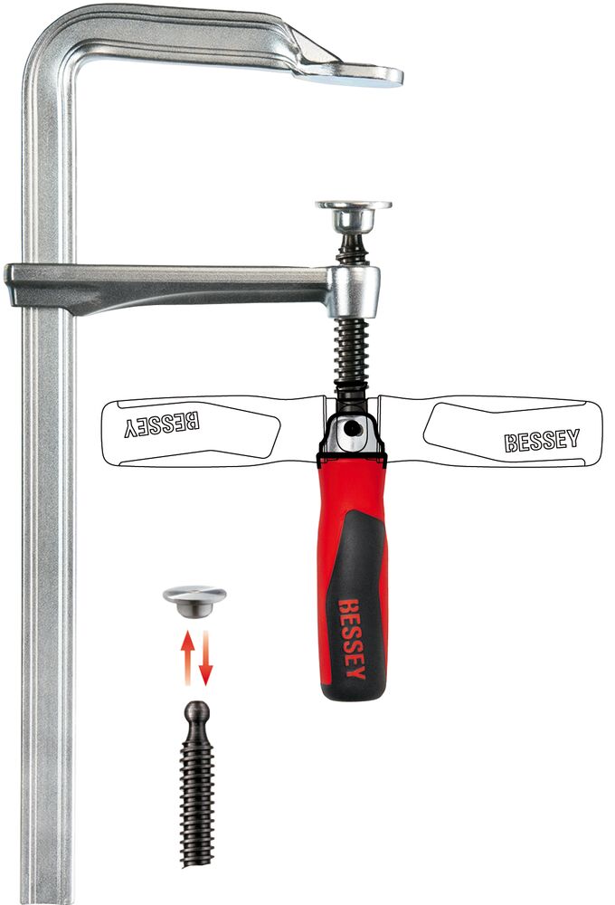 Bessey Ganzstahl-Schraubzwinge GZ-KG 600mm 120mm mit Klappgriff