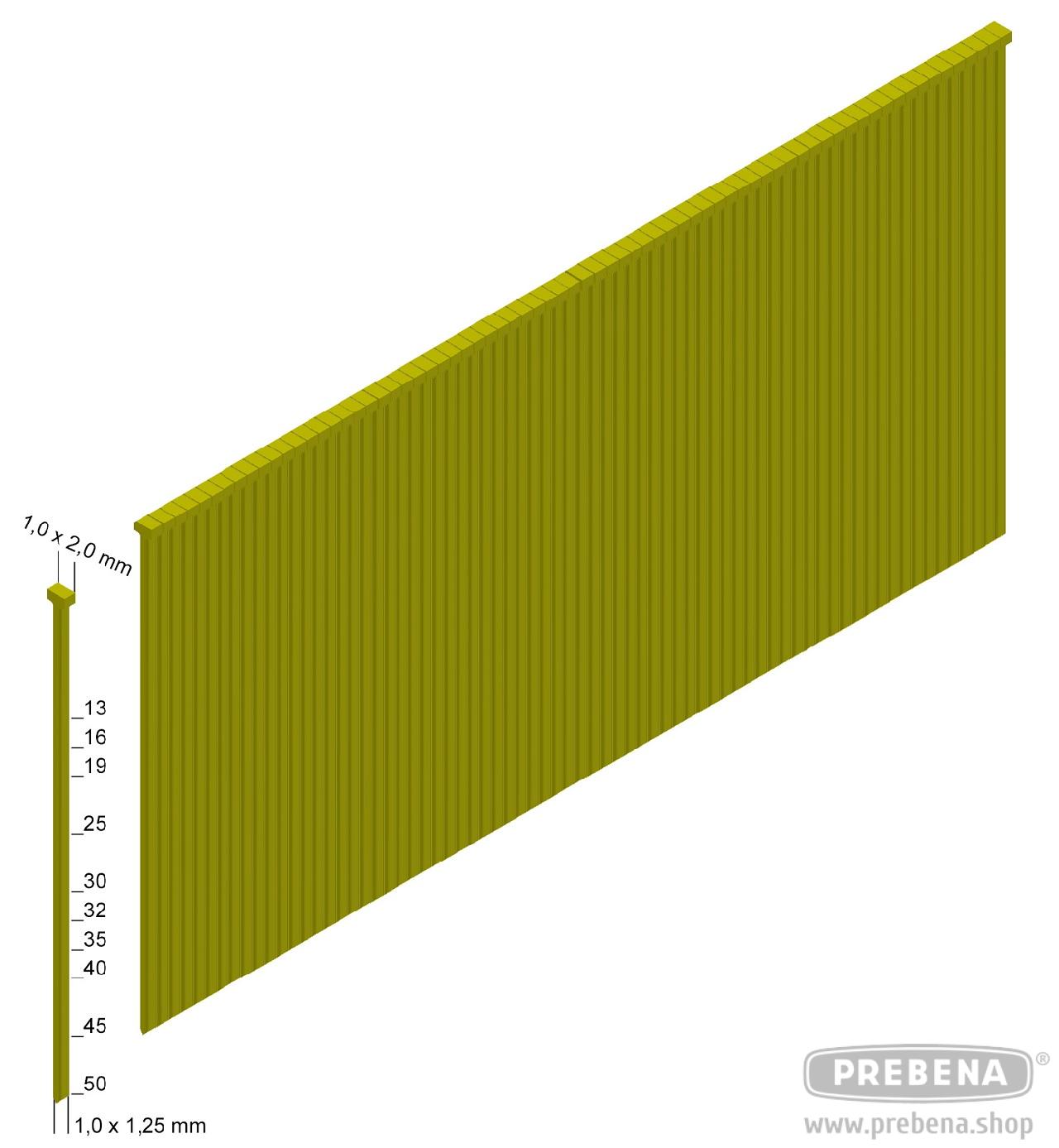 Prebena J-BOX Stauchkopfnägel Brads Typ J verzinkt geharzt 8000 Stück 25-50mm