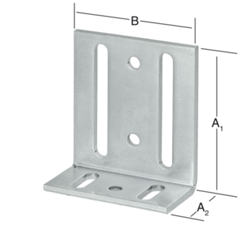 Vormann Verstellwinkel stark 75x35mm Stahl blau verzinkt 65mm 3,5mm