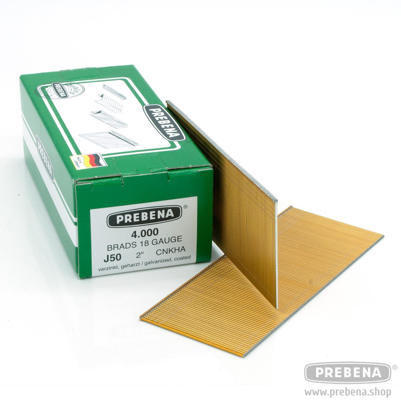 Prebena J50CNKHA Stauchkopfnägel (Brads) verzinkt geharzt 50mm 4000 Stück