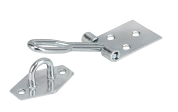 Vormann Drahtüberfalle 80x22mm Stahl blau verzinkt mit Ösenplatte 10 Stück, TLB Scharnier, U-Hebel, Metall-Scharnier, Türscharnier, Montageplatte