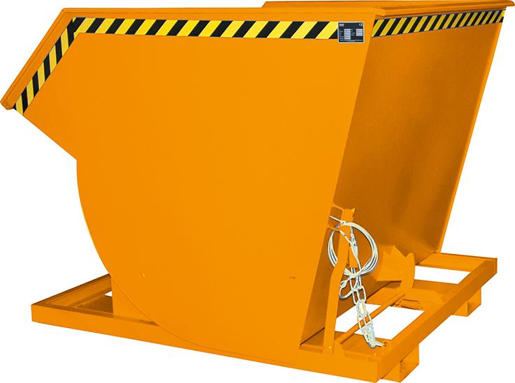 Bauer Südlohn Kippbehälter BKM 2000 l B1560xT1810xH1480 mm RAL2000 Tragkraft 3000kg mit Abrollsystem