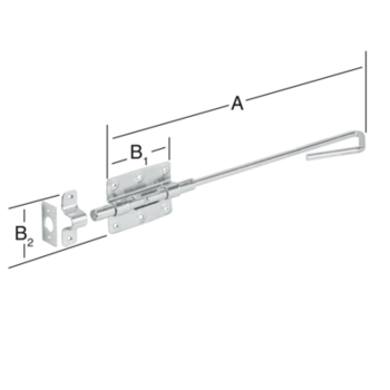 Vormann Bolzen-Stangenriegel 000111400Z Stahl blau verzinkt 400x100mm