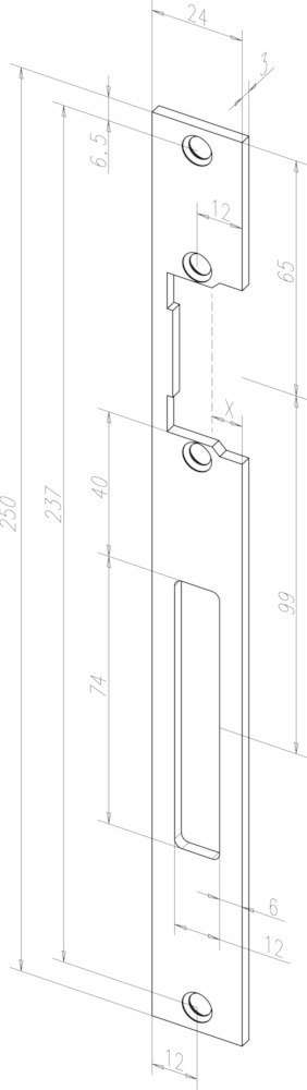 Produktbild effeff Flachschließblech 690,24x250 ktg,edelstahl