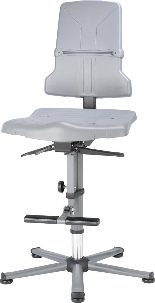 Produktbild bimos Bimos Arbeitsstuhl 9811-1000 Sintec 3 grau Sitzhöhe 580-850 mm m. Gleiter/Aufstiegshilfe