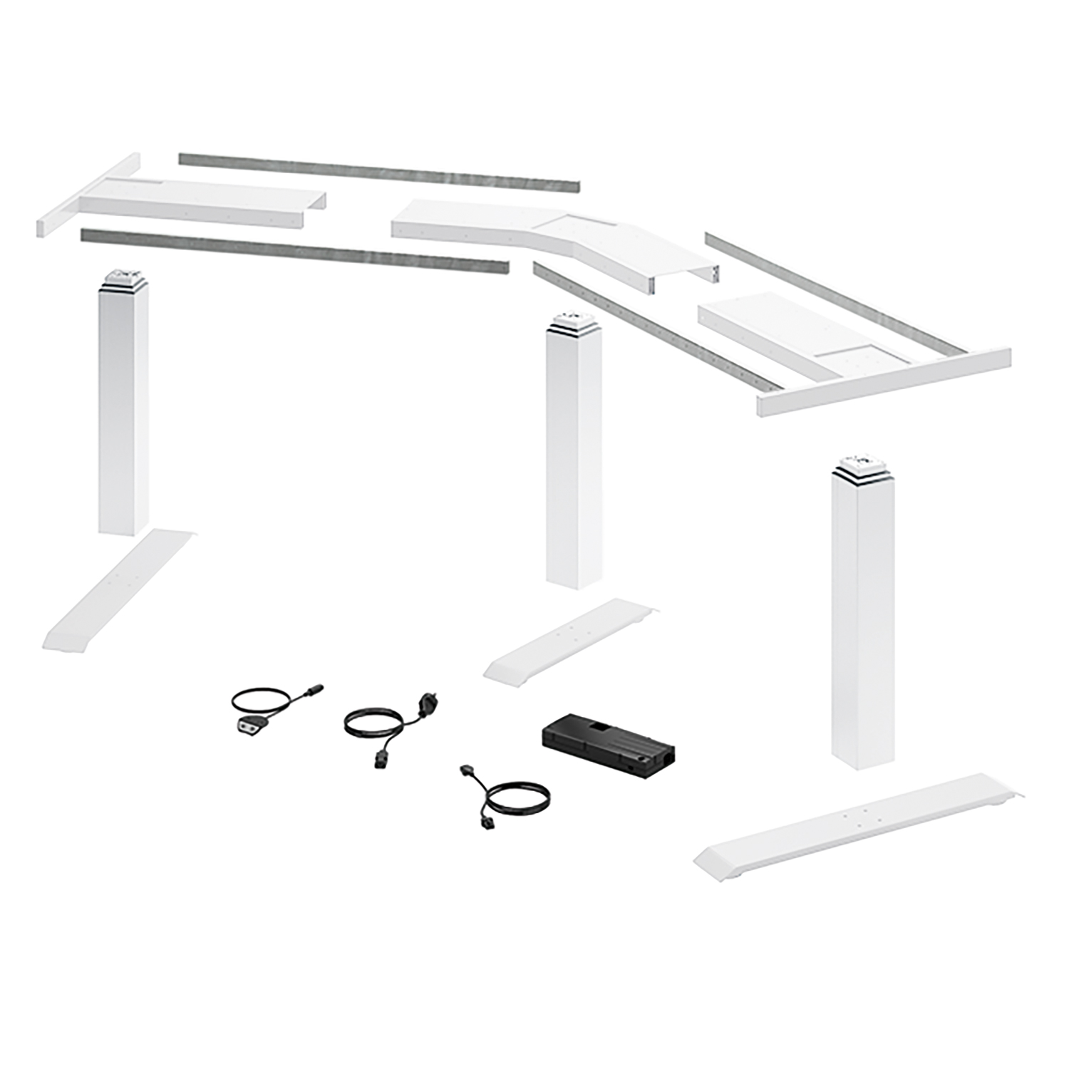 HETTICH LegaDrive Systems Tischgestell-Set 135°-Winkel, weiß